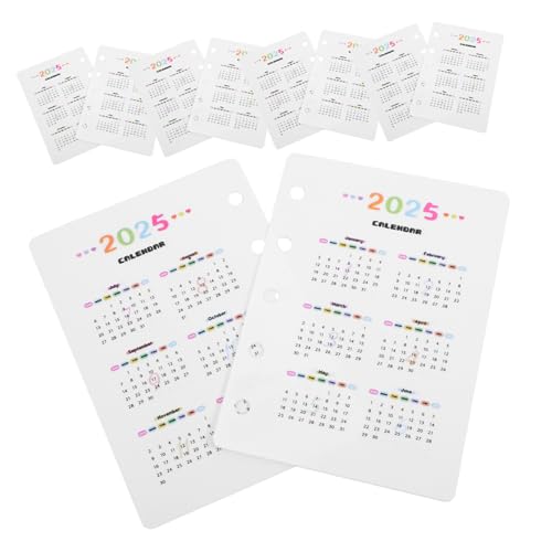 DIKACA 10 Stück Kalenderteiler Kalender nachfüllt Loseblatt-Kalender Ordnertrenner Tischkalender-Notizblock Tagesplaner nachfüllen Seitenteiler Lose Leaf Notebook Tabs pp von DIKACA