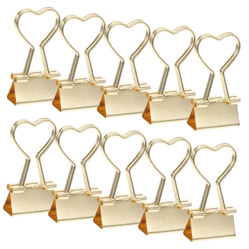 DIKACA 10 Stück Kleine Metall Binder Clips Bunt Kreative Dokumenten und Papierklammern Praktische Büroklammern für Zuhause Schule und Büro Vielseitige Hefter zur Papierorganisation von DIKACA