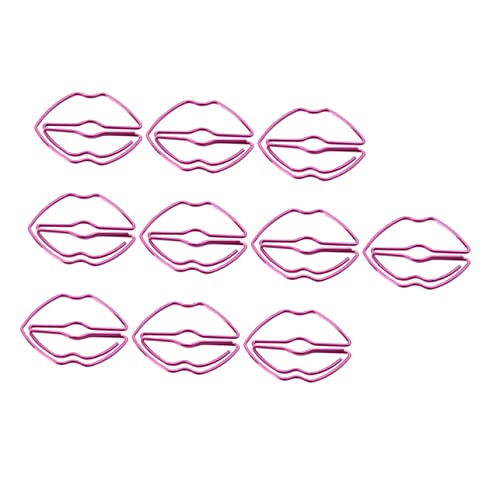DIKACA 10 Stück Lippen-Büroklammer klein Papier Stifte bookmarks büromaterial paper holder Fun office supplies bürogadges Mini-Büroklammern Halter für Büroklammern Legierung Rosa von DIKACA