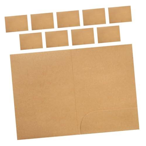 DIKACA 10 Stück Mappe Tasche Dokumentdateiordner Für Dokumentordner Ordner Aus Papier Foolscap-ordner Portfolio-ordner Aktenordner Papiere Ordner Dateiumschläge Kraftpapier Khaki von DIKACA