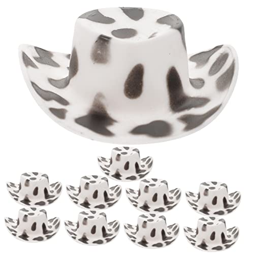 DIKACA 10 Stück Mini-Cowboyhut Puppen Kleidung für puppenkleidung Fotoaccessoire Miniaturzubehör Cowboyhut für Puppen Party Cowgirl Hut für Minihauspuppe Puppenkopfbedeckung von DIKACA
