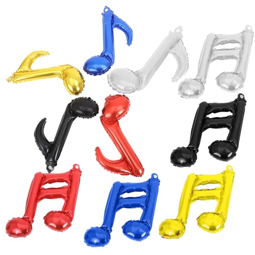 DIKACA 10 Stück Musiknotenballon Musiknoten Party-requisiten Mit Aufblasbaren Instrumenten Luftballons Zum Thema Musik Musikdekorationen Für Partys Musikparty Aluminiumfolie von DIKACA