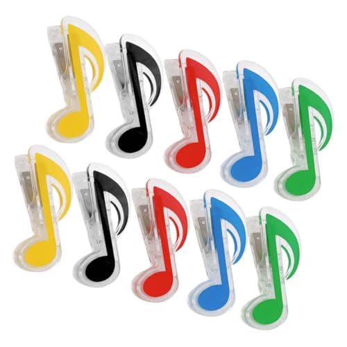 DIKACA 10 Stück Notizclip Lesezeichen Schreibwarenclips Musikseitenhalter Musiknoten Büroklammern Büroklammerhalter für den Schreibtisch Musikgeschenke Notenständer Hinweisclip Abs von DIKACA
