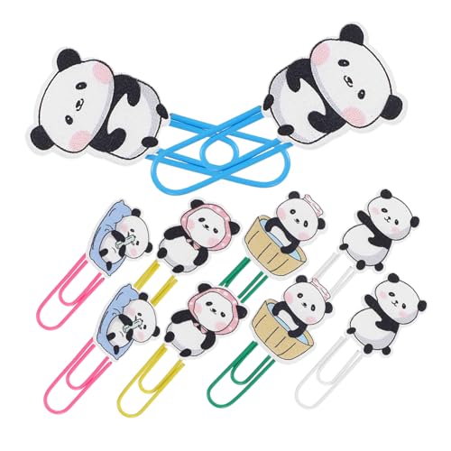 DIKACA 10 Stück Panda Büroklammern Lesezeichen Tiere Büroklammern Süße Panda Büroklammern Cartoon Büroklammern Süße Papierklammern Notizen Büroklammern Panda Stil Lesezeichen von DIKACA