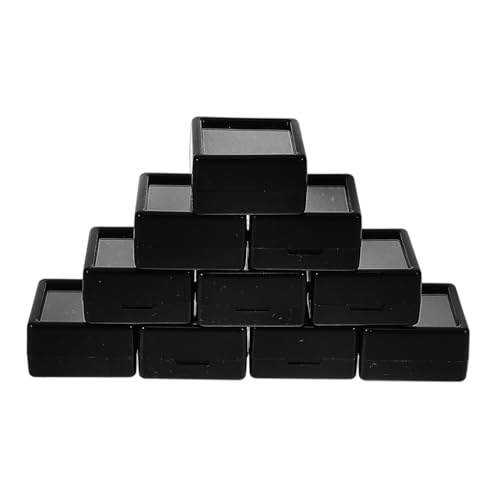 DIKACA 10 Stück Teiliges Kleine Kunststoff Edelsteinboxen mit Klarem Deckel Weiche Polsterung Robuste Aufbewahrung für Lose Diamanten Schmucksteine Ringe und Sammlerstücke von DIKACA