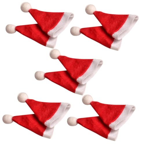 DIKACA 10 Stück Teiliges Mini Weihnachtsmützen aus Filz DIY Lollipop Hüte Wiederverwendbare Nikolausmützen für Weihnachtsdeko Christbaumschmuck und Partyaccessoires DIKACA 10 Stück Teiliges Mini Weihnachtsmützen aus Filz DIY Lollipop Hüte Wiederverwendbare Nikolausmützen für Weihnachtsdeko Christbaumschmuck und Partyaccessoires von DIKACA