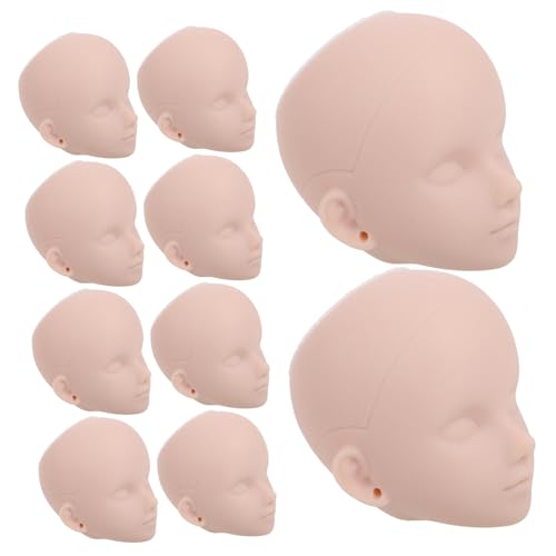 DIKACA 10 Stück Teiliges Puppenköpfe aus Kunststoff für Schminkübungen DIY Bastelbedarf für Puppen und Kunstprojekte für Kosmetiktraining und Kreative Gestaltung von DIKACA