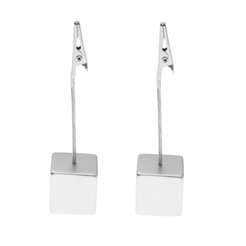 DIKACA 10 Stück Transparente Resin Memo und Fotoclips mit Würfelbasis Silberfarbene Alligator Klemmen Vielseitiger Schreibtischhalter für Notizen Bilder Hochzeit und Bürogebrauch von DIKACA