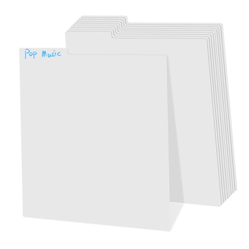 DIKACA 10 Stück Und Trennzeichen X Führungen Stabiles Regalmaterial Karteikarte Archivierung Sichtbar Für DIY Zoll Indexierung Organisieren Sichere Buchsammlungen Leere Dvd Weiße von DIKACA