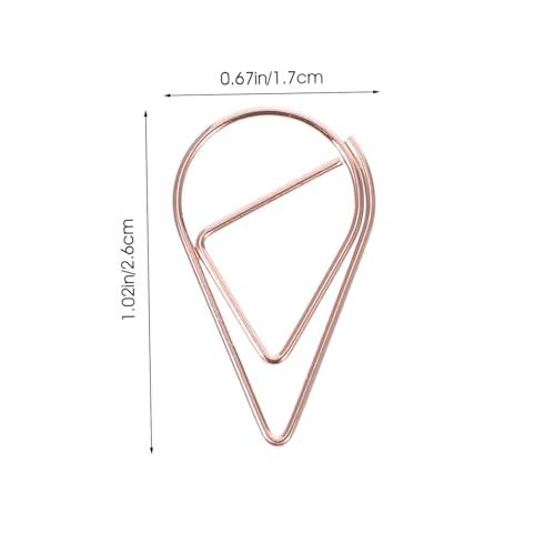 DIKACA 10 Stück Wassertröpfchen förmige Metall Büroklammern in Roségold Stabile Dekorative Multi use Paperclips für Notizen Fotos Briefe Zettelhalter Am Schreibtisch von DIKACA
