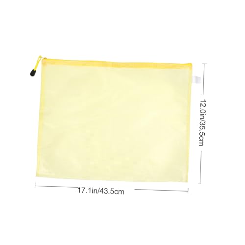 DIKACA 10 Stück Zipper Mesh Dokumententaschen mit Nylonreißverschluss Transparente Aufbewahrungsbeutel für Schule Büro Große Öffnung für Einfache Handhabung und Zufällige Zufällige Farbe von DIKACA