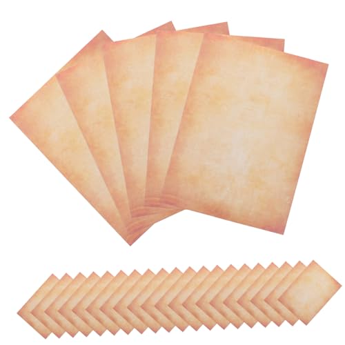 DIKACA 100 Blatt Vintage Briefpapier Retro Schreibpapier Format Beidseitig Bedruckt Für Einladung Grußkarten Und Basteln Kreatives Pergamentpapier von DIKACA