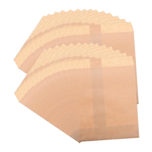 DIKACA 100 Stück Einweg Lebensmittelechte Fettresistente Papiertüten Snackbeutel für Frittiergut Picknick Camping Süßigkeiten Verpackung von DIKACA