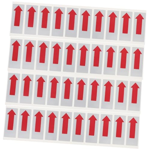 DIKACA 100 Stück Rote Richtung aufkleber Selbstklebend Starke Haftung Vielseitige Richtungsetiketten für Müllsäcke Schutzfolien Briefumschläge Einfaches Versiegeln und Markieren von DIKACA