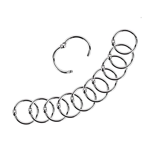 DIKACA 100 Stück Schlüsselbund Lanyard Einziehbar Taste- Schlüsselringe Schlüsselkette Bindemittel Karte Ringmappe Ringbücher Erweiterbar Schlüsselband Notizbuch Schlüsselanhänger Silver von DIKACA