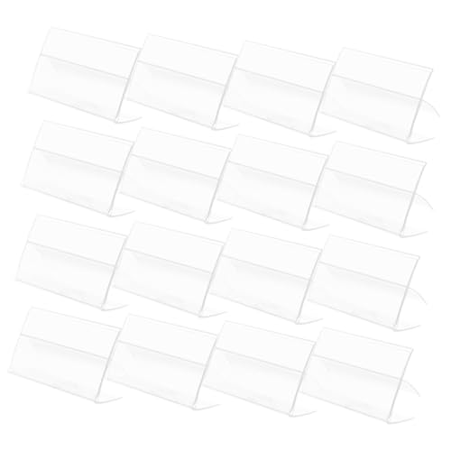 DIKACA 100 Stück Transparente Kunststoff Regal Etikettenhalter mit Einfachem Clipmechanismus Klarer PVC Preisschildhalter zur Effizienten Regalorganisation für Einzelhandel Supermärkte von DIKACA