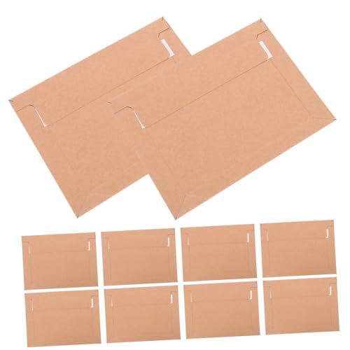 DIKACA 100 Stück Verdickte Aktenbeutel Mailerumschläge Versandtaschen aus Pappe Schifffahrtsbedarf Hochzeits-Umschlagsiegel Umschläge Briefgröße Foto-Mailer Briefumschläge Papier Khaki von DIKACA