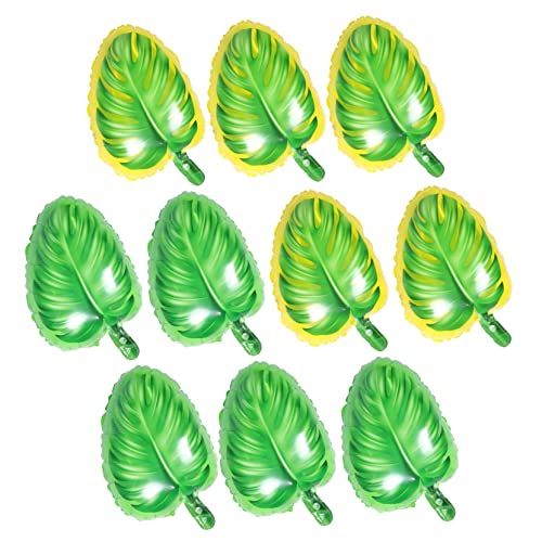 DIKACA 10Stücke Hawaiian Monstera Design Luftballons Teiliges und Partydekoration für Sommerfeiern Leicht Aufzublasen Langlebig und Sicher von DIKACA