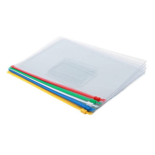 DIKACA 10Stücke Transparent Reißverschlusstaschen Dokumentenhalter Rot Blau Grün und Weiß Leicht für Schule Büro Rechnungen und Aufbewahrung DIKACA 10Stücke Transparent Reißverschlusstaschen Dokumentenhalter Rot Blau Grün und Weiß Leicht für Schule Büro Rechnungen und Aufbewahrung von DIKACA