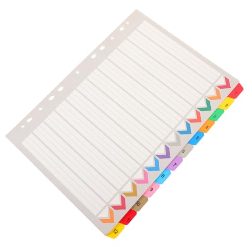 DIKACA 12 Blatt Teilig Farbige Registerkarten aus Papier Langlebige Notizbuch Trennblätter mit Löchern Praktische Index und Registerblätter für Ordner Schul und Bürobedarf DIKACA 12 Blatt Teilig Farbige Registerkarten aus Papier Langlebige Notizbuch Trennblätter mit Löchern Praktische Index und Registerblätter für Ordner Schul und Bürobedarf von DIKACA