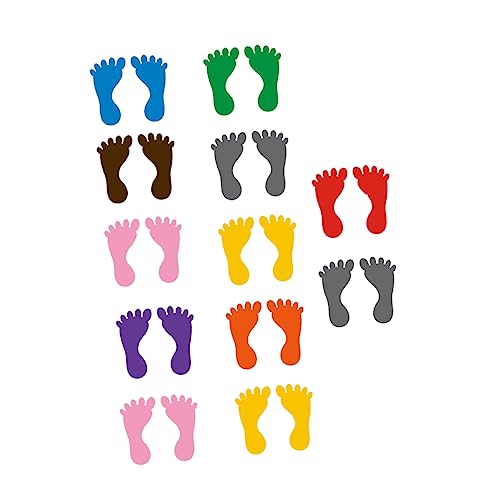 DIKACA 12 Paare Fußabdruck Aufkleber Bodenaufkleber floormarker wasserfeste Sticker rutschfeste Fußabdruckaufkleber für Schwimmbäder wasserfeste Fußsticker für Kindergärten PVC von DIKACA