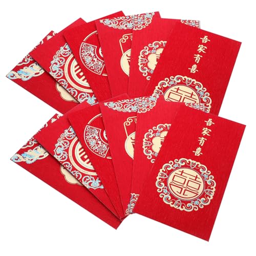 DIKACA 12 Stück Happy Red Envelope Festival Mini-Umschläge Geldhalter Dekoration Tee Glücksgeld rote Umschläge roter Umschlag Rote chinesische Umschläge rotes Paket Papier von DIKACA