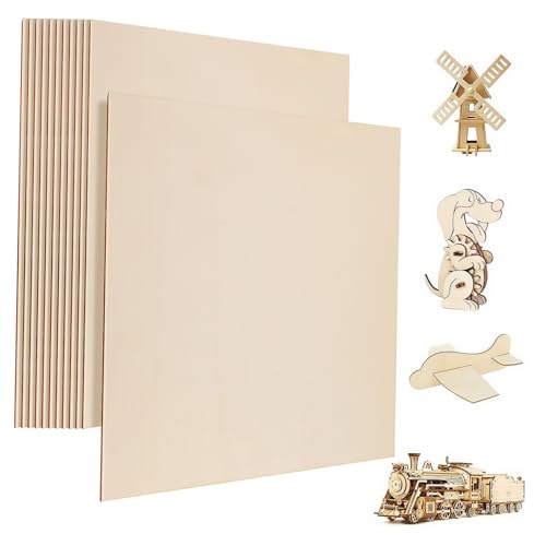 DIKACA 12 Stück Holzplatten Unbehandelte Holzquadrate für DIY Projekte Bastelarbeiten Malerei und Modellbau Robuste Gleichmäßige Dicke Vielseitig Einsetzbar DIKACA 12 Stück Holzplatten Unbehandelte Holzquadrate für DIY Projekte Bastelarbeiten Malerei und Modellbau Robuste Gleichmäßige Dicke Vielseitig Einsetzbar von DIKACA