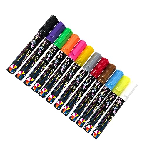 DIKACA 12 Stück Löschbarer Textmarker Tafelmarker Tafel-fluoreszenz-stift Stift Für Tafel Fluoreszenzmarker Tafel-textmarker Marker Für Tafel Löschbarer Fluoreszenzstift Flüssig von DIKACA