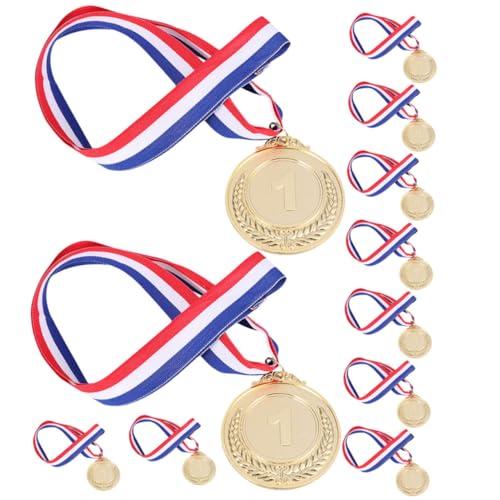 DIKACA 12 Stück Medaille Aus Metall Auszeichnungsmedaillenmodell Trophäen Und Medaillen Medaillenbänder Sportliche Medaillen Medaillen Goldmedaillen Masse Schleife Golden Stoff DIKACA 12 Stück Medaille Aus Metall Auszeichnungsmedaillenmodell Trophäen Und Medaillen Medaillenbänder Sportliche Medaillen Medaillen Goldmedaillen Masse Schleife Golden Stoff von DIKACA