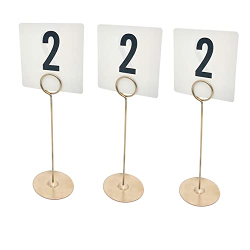 DIKACA 12 Stück Memohalter Nummernschild Name Hochzeit Tischkartenhalter Tischdekoration Willkommenshalter Party Rustikales Zubehör Büroklammern Golden von DIKACA