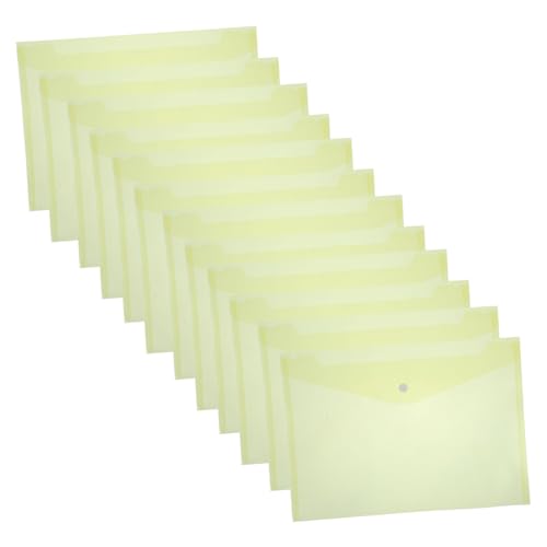 DIKACA 12 Stück Teiliges Dokumententaschen aus Robustem Wasserabweisendem PP mit Transparentem Design und Praktischem Druckknopfverschluss Organizer für Wichtige Unterlagen im Büro und von DIKACA