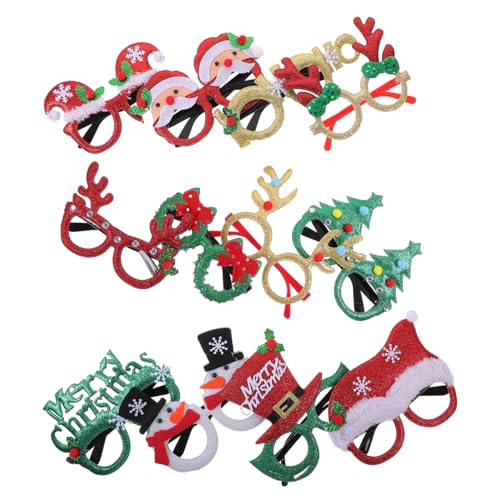 DIKACA 12 Stück Weihnachtskostüm Brille Weihnachts- weihnachtsmotiv weihnachten weihnachtsverkleidung gläser Weihnachtsfeier Foto Requisiten Party-Brillen-Requisiten Vlies von DIKACA