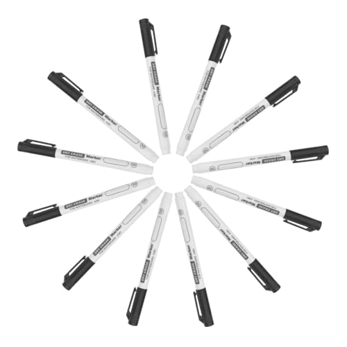 DIKACA 12 Stück Whiteboard Stifte Abwaschbare Stifte Trocken Abwischbare Marker Grafikmarker Weißer Permanentmarker Whiteboard Weißer Stift Löschbarer Stift Markierung von DIKACA