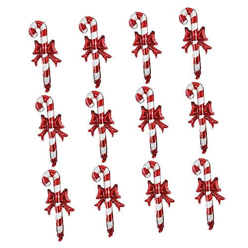 DIKACA 12 Stück Zuckerstangenballons Weihnachtsfeier tragbares Ballonspielzeug weihnachtsdeko für luftballons dekorative Festballons aufblasbarer weihnachtsstock rot DIKACA 12 Stück Zuckerstangenballons Weihnachtsfeier tragbares Ballonspielzeug weihnachtsdeko für luftballons dekorative Festballons aufblasbarer weihnachtsstock rot von DIKACA