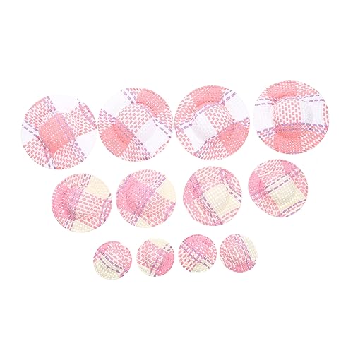 DIKACA 12 Stück bunt gestreifter Hut Mini-Puppenmütze Gestreifter Mini-Hut Mini-Kappe Unisex Puppen Kleidung Puppen Klamotten Puppenhut Mini-Sonnenhut Miniaturhüte für Puppen Papier von DIKACA