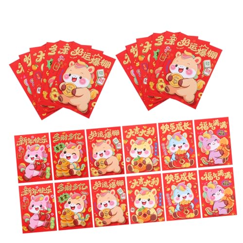 DIKACA 120 Stück Chinesische Neujahrumschläge Pferdejahr Rote Glücksgeldumschläge mit Cartoon-pferdemotiv für Frühlingsfest Traditionell Langlebig und Festlich DIKACA 120 Stück Chinesische Neujahrumschläge Pferdejahr Rote Glücksgeldumschläge mit Cartoon-pferdemotiv für Frühlingsfest Traditionell Langlebig und Festlich von DIKACA