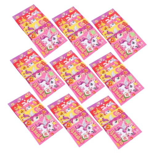 DIKACA 120 Stück Chinesische Rote Umschläge Frühlingsfest Lucky Money Umschläge mit Cartoon Pferd Design Stabile Papierqualität für Neujahr Geburtstag Hochzeit und Geschenkverpackung von DIKACA