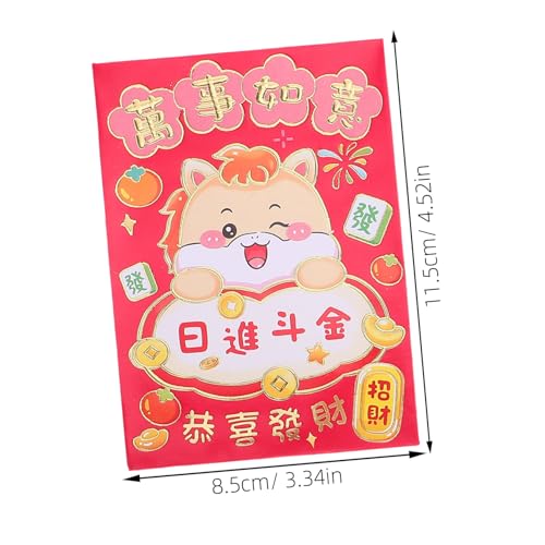 DIKACA 120 Stück Pferd Rote Umschläge Neujahr Geldumschläge für Frühlingsfest Traditionelle Papierumschläge mit Cartoon Pferd Motiv für und Geschenkverpackung DIKACA 120 Stück Pferd Rote Umschläge Neujahr Geldumschläge für Frühlingsfest Traditionelle Papierumschläge mit Cartoon Pferd Motiv für und Geschenkverpackung von DIKACA