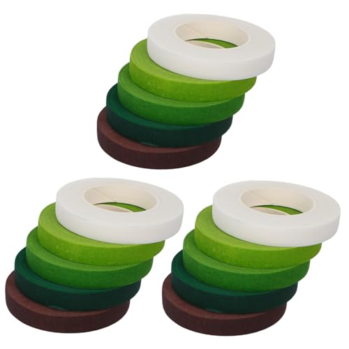 DIKACA 15 Stück Blumenband Floristisches Klebeband Künstliche Blumenbänder Klebeband Für Blumenverpackungen Florist Stem Wrap Blumenwickelband Stielwickband Papier von DIKACA