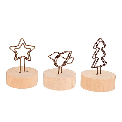 DIKACA 15 Stück Haftnotizhalter aus Holz Zahlen Klemme beachten Bildclips Hinweisclip Bildhalter karten halter kartenhalter holzklemme holzklammer Karten-Clip Tisch-Memo-Clips hölzern von DIKACA
