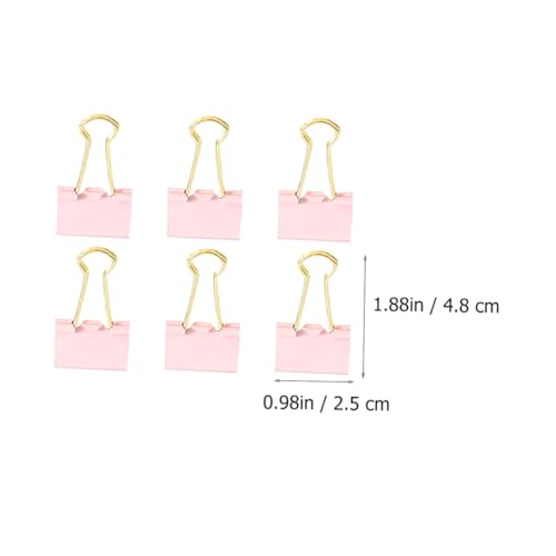 DIKACA 15 Stück Teiliges Mittelgroßer Metall binder clips in Pastellpink Vielseitige Büroklammern zum Schnellen Organisieren von Dokumenten Dateien Notizen und Snackbeuteln Einfach zu von DIKACA
