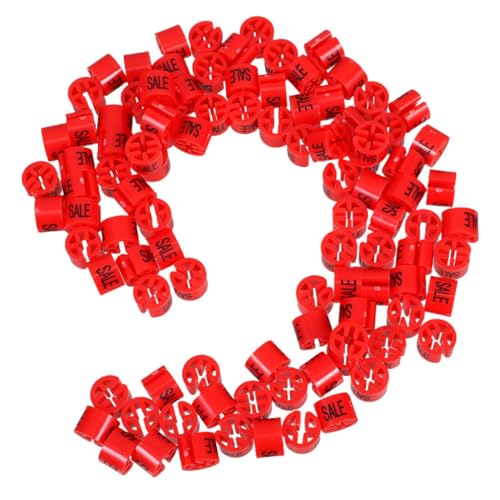 DIKACA 150 Stück Kleideretiketten aus Kunststoff mit Clipverschluss Größenmarkierer für Verkaufsständer Langlebige Flexible Beschriftung für Einzelhandel und Supermärkte Rot Tags DIKACA 150 Stück Kleideretiketten aus Kunststoff mit Clipverschluss Größenmarkierer für Verkaufsständer Langlebige Flexible Beschriftung für Einzelhandel und Supermärkte Rot Tags von DIKACA