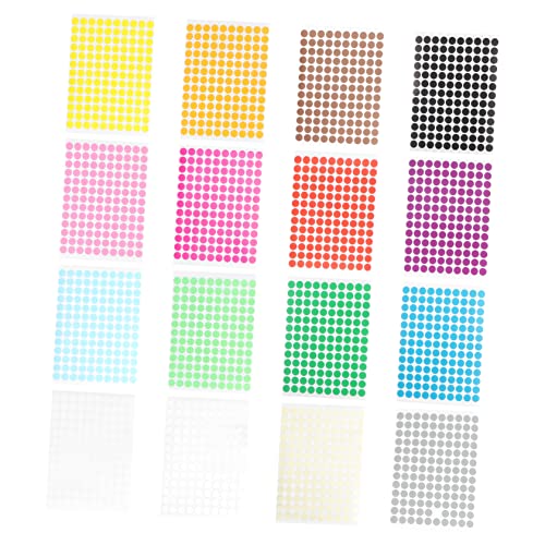 DIKACA 16 Blatt Bunte Selbstklebende Rundetiketten Farben Mix Ablösbare Aufkleber für Geschenke Halloween Dekoration Scrapbooking Planer und Bastelbedarf von DIKACA