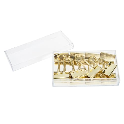 DIKACA 16 Stück Teiliges Goldene Papierklammern aus Premium legierung Starke Büroklammern für Rechnungen und Dokumente Glatte Oberfläche Rutschfeste Klammern für Bürobedarf und Zuhause von DIKACA