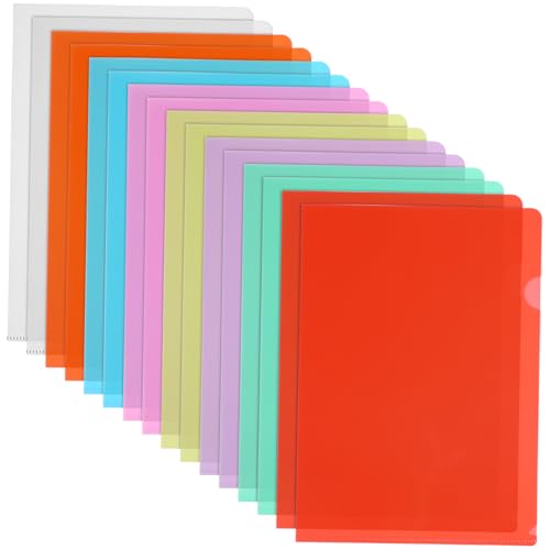 DIKACA 16 Stück Transparente Dokumentenhüllen Farbige Klare Kunststoff ordner Reißfeste Projektmappen Vielseitige Papierorganizer für Büro Schule Zuhause von DIKACA