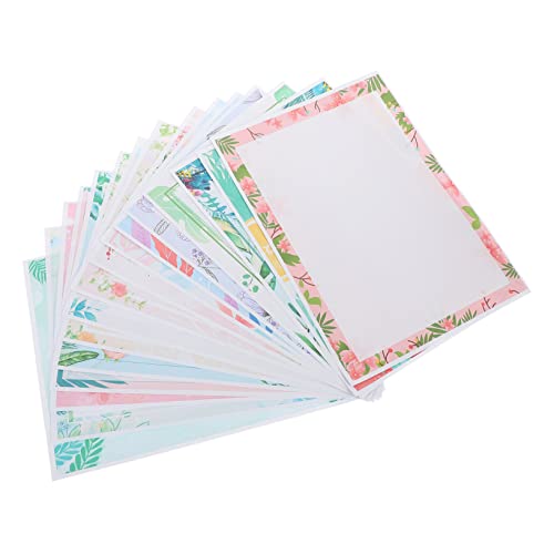 DIKACA 160 Stück Druckerpapier Urlaubsbriefpapier Dekoratives Briefpapier Farbiges Papier Briefpapier Bemalen Randbriefpapier Frisches Briefpapier Mit Rand Stationäres Papier Briefe von DIKACA