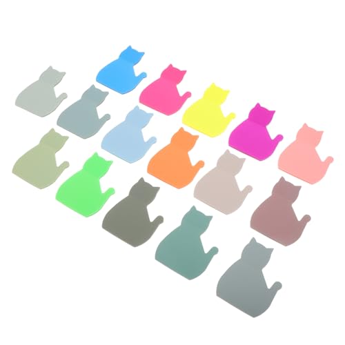 DIKACA 16Stücke Niedliche Katzen Haftnotizen Wasserfeste Notizblöcke Katzenform Transparente Schreibwaren für Katzenliebhaber Teiliges für Büro Schule und Zuhause von DIKACA