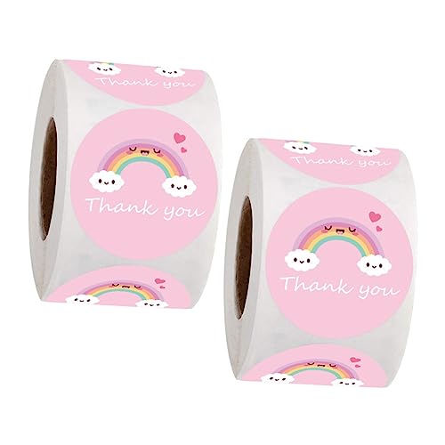 DIKACA 2 Rollen 500 Aufkleber Hochzeit Etikett Gruß klebrig Du Stichworte nupsis regenketten vx6-2-iw-5 sticker beschriftungsschilder süßigkeitentüte geburtstagsparty Papier von DIKACA
