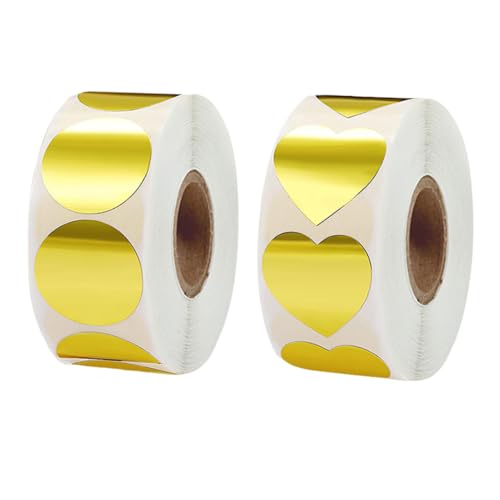 DIKACA 2 Rollen Herzförmige Selbstklebende Geschenkversiegelungsaufkleber mit Je Rund und Herzförmigen Etiketten Hochwertiges für Umschläge Geschenkverpackungen Hochzeitseinladungen und DIKACA 2 Rollen Herzförmige Selbstklebende Geschenkversiegelungsaufkleber mit Je Rund und Herzförmigen Etiketten Hochwertiges für Umschläge Geschenkverpackungen Hochzeitseinladungen und von DIKACA