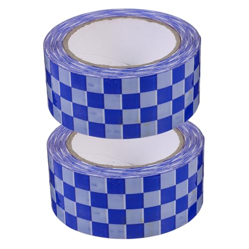 DIKACA 2 Rollen Kariertes Verschlussband Abdeckband Kariertes Abdeckband Lieferbänder Geschenkband Lieferband Versandband Packband Zum Verpacken Verpackungsband Bopp von DIKACA